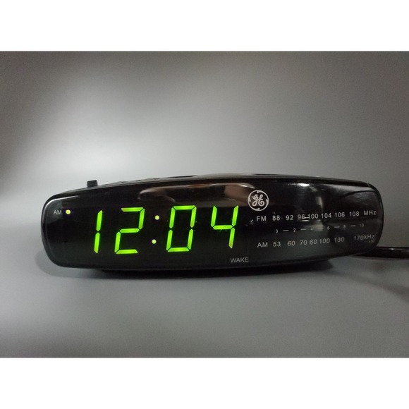 Georg Roth Other - Vintage GE 7-4836B AM/FM Digital Alarm Clock Radio Snooze  Black Green LED Retro
